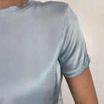 T-shirt lucida girocollo MM203633 AZZURRO OFELIA 