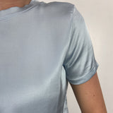 T-shirt lucida girocollo MM203633 AZZURRO OFELIA 