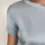 T-shirt lucida girocollo MM203633 AZZURRO OFELIA 