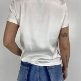 T-shirt lucida girocollo MM203633 BIANCO OFELIA 