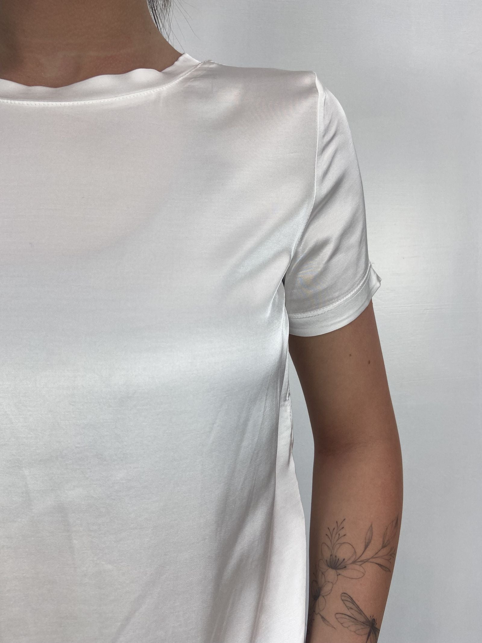 T-shirt lucida girocollo MM203633 BIANCO OFELIA 