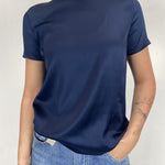 T-shirt lucida girocollo MM203633 BLU OFELIA 