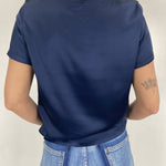 T-shirt lucida girocollo MM203633 BLU OFELIA 