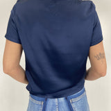 T-shirt lucida girocollo MM203633 BLU OFELIA 