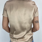 T-shirt lucida girocollo MM203633 CIOCCOLATO OFELIA 