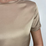 T-shirt lucida girocollo MM203633 CIOCCOLATO OFELIA 