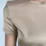 T-shirt lucida girocollo MM203633 CIOCCOLATO OFELIA 