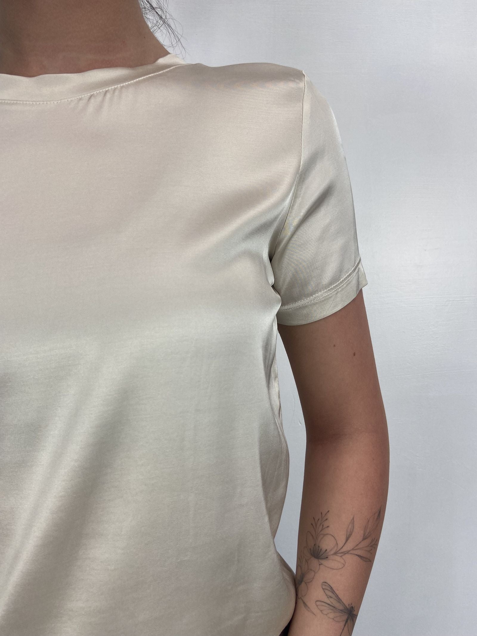 T-shirt lucida girocollo MM203633 CREMA OFELIA 