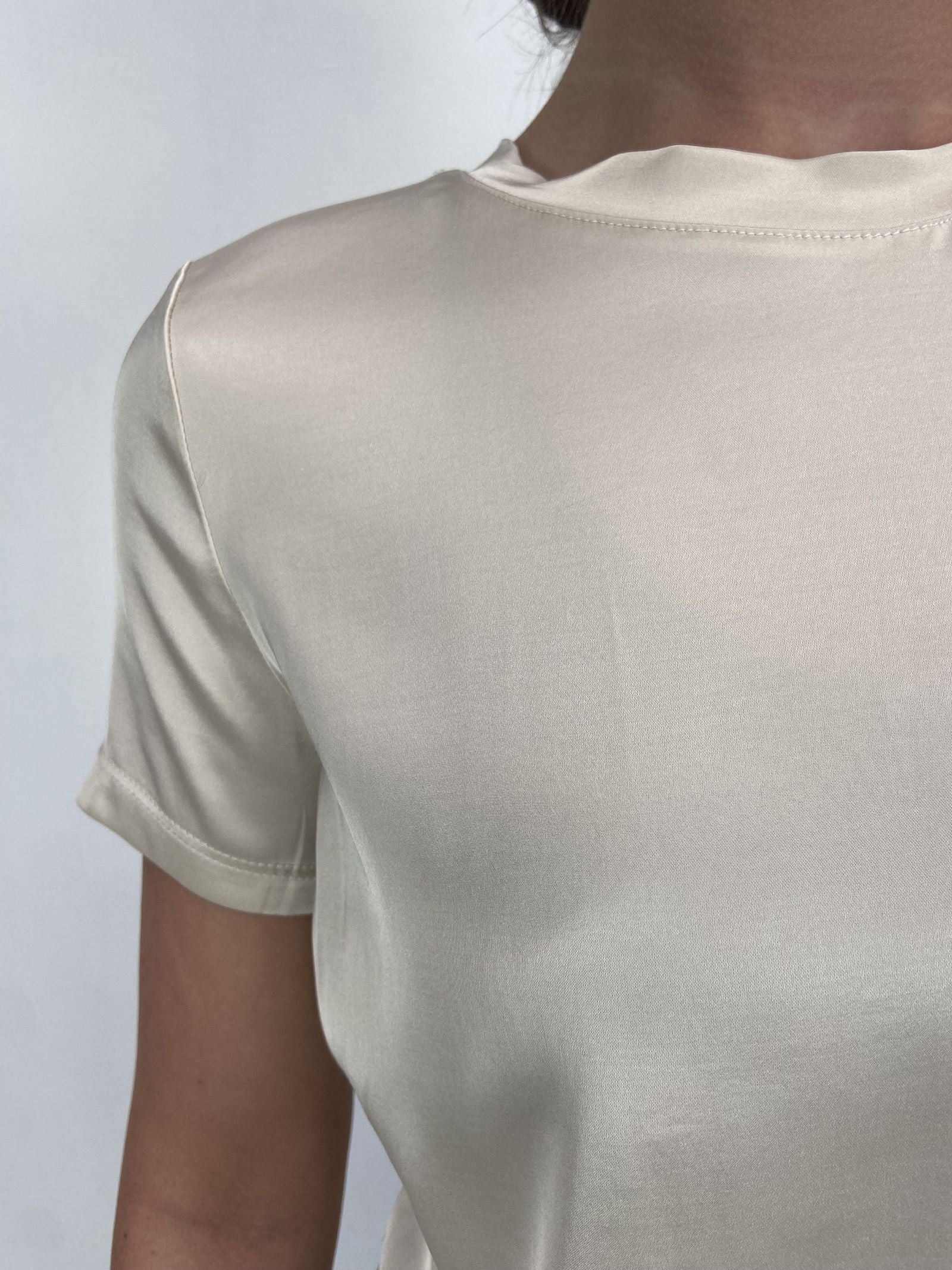 T-shirt lucida girocollo MM203633 CREMA OFELIA 