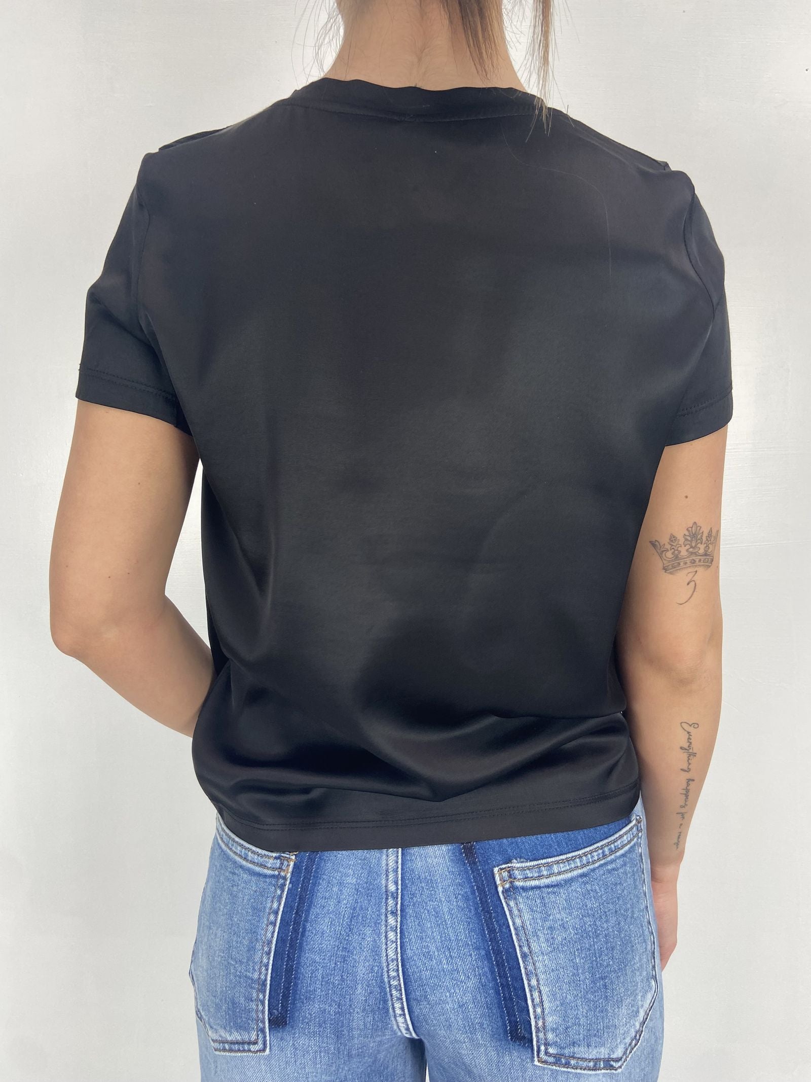 T-shirt lucida girocollo MM203633 NERO OFELIA 