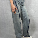 Jeans vita con tascone sulla gamba YW1128 DENIM OFELIA 