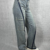 Jeans vita con tascone sulla gamba YW1128 DENIM OFELIA 