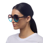 Occhiale da sole Round Monica OK014HB AZZURRO OKKIA 
