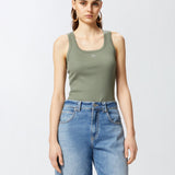 Top canotta a costine con logo uccellini 100807-A2C1 I53 PINKO 