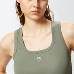 Top canotta a costine con logo uccellini 100807-A2C1 I53 PINKO 
