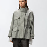 Parka tecnico con borchie 104598-A2BW I53 PINKO 