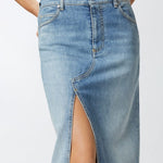 Gonna lunga in denim con spacco davanti 104628-A2EA PJE PINKO 