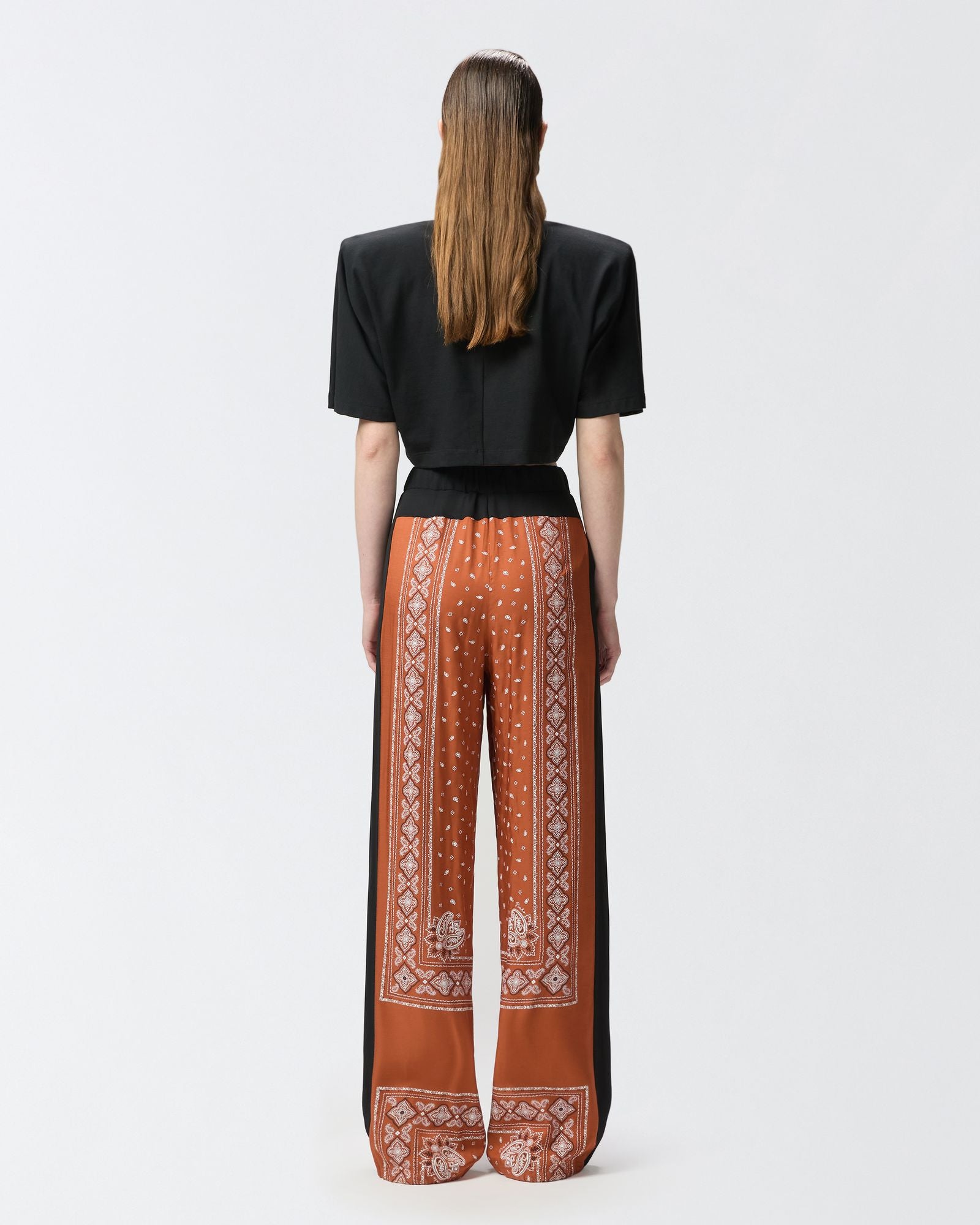 Pantalone ampio leggero stampa bandana 104663-A2CK LZ3 PINKO 