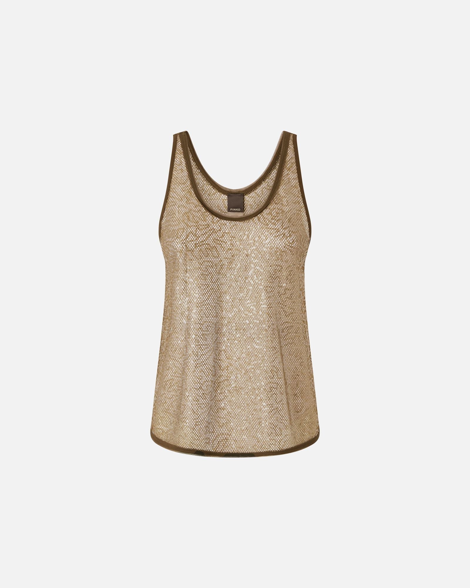 Top a rete con paillettes 104710-A2EX X26 PINKO 