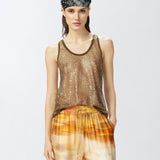 Top a rete con paillettes 104710-A2EX X26 PINKO 