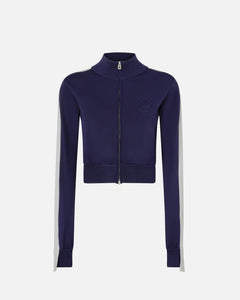 Felpa con zip in tessuto piquet