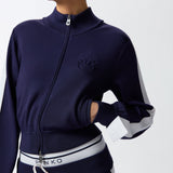 Felpa con zip in tessuto piquet 104738-A2FQ EZ1 PINKO 
