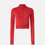 Felpa con zip in tessuto piquet 104738-A2FQ RZ1 PINKO 