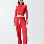 Felpa con zip in tessuto piquet 104738-A2FQ RZ1 PINKO 