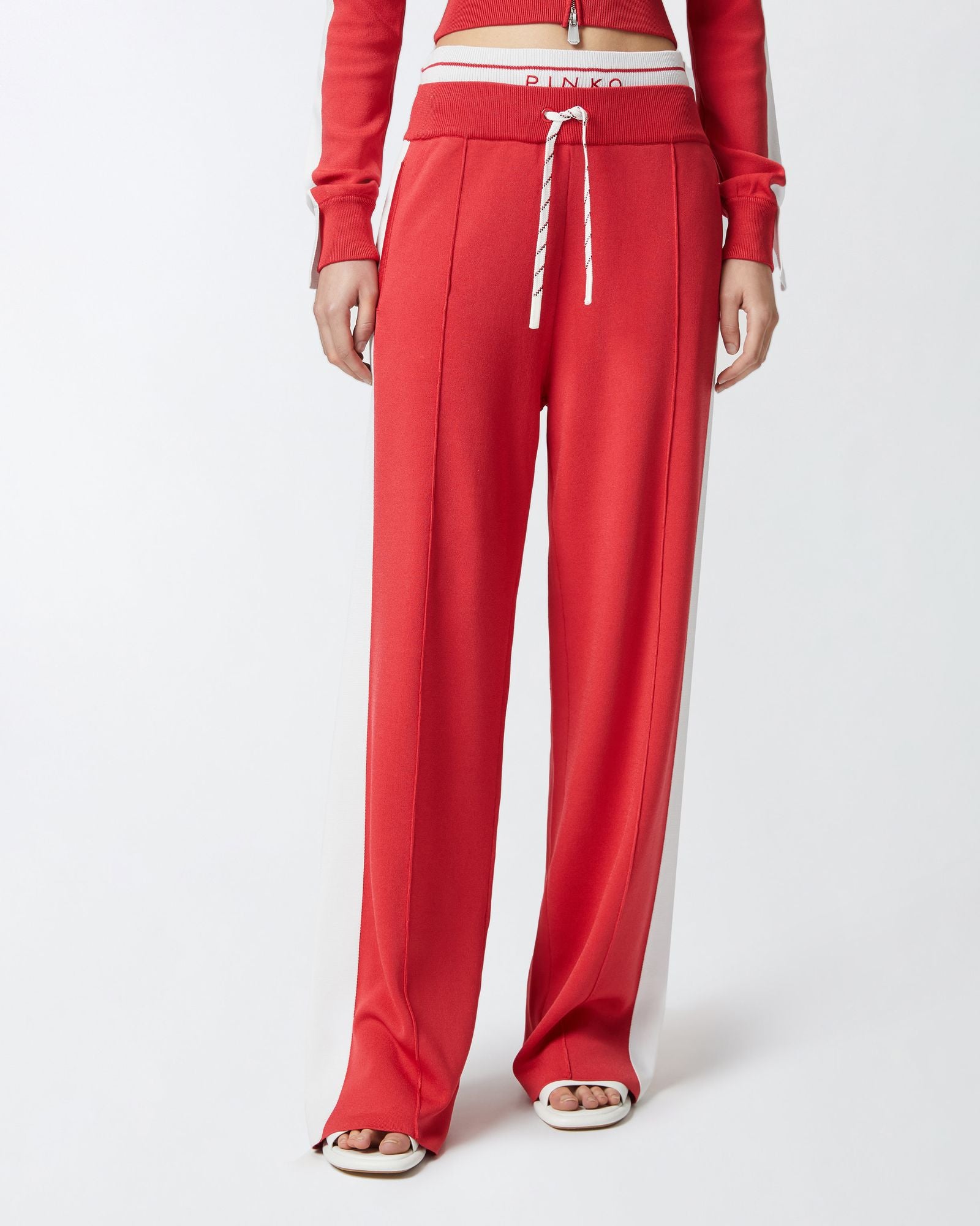 Pantalone felpa ampio con banda laterale 104739-A2FQ RZ1 PINKO 