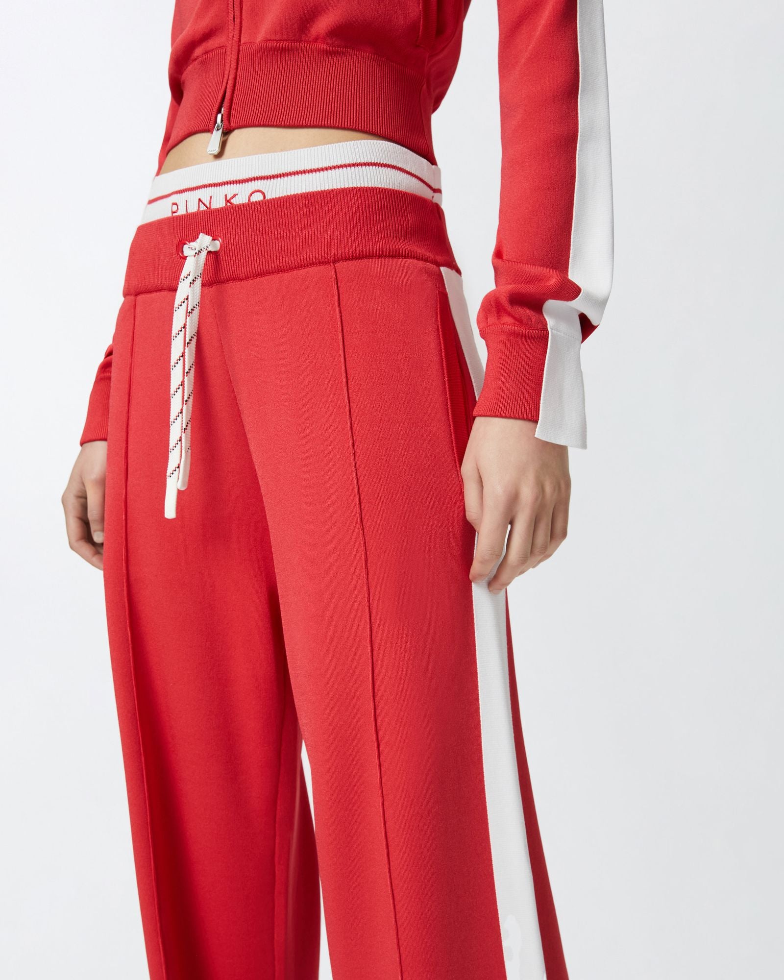 Pantalone felpa ampio con banda laterale 104739-A2FQ RZ1 PINKO 