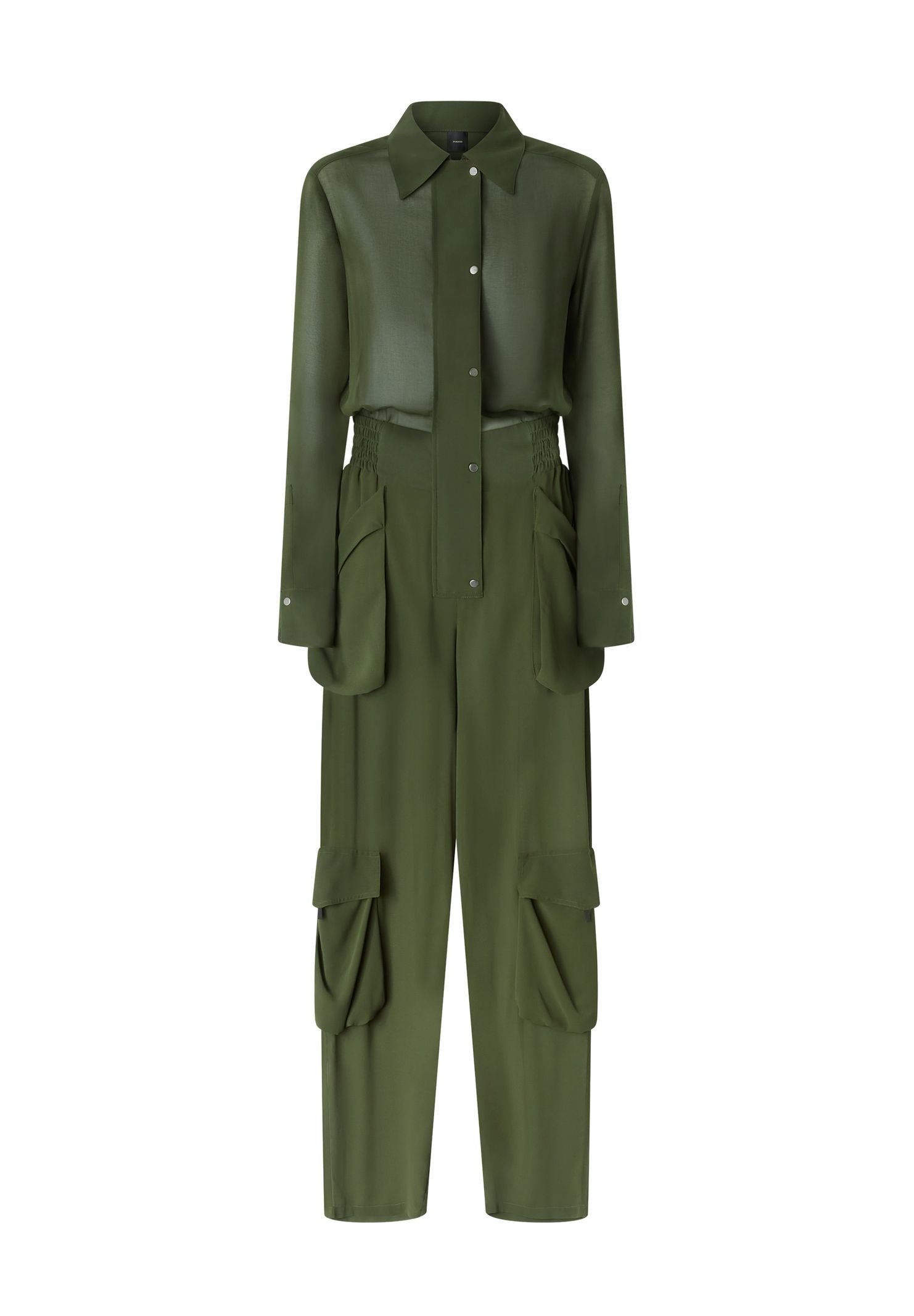 Tuta jumpsuit in georgette con tasche cargo 104750-A21F X83 PINKO 