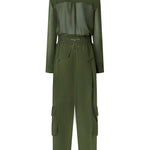 Tuta jumpsuit in georgette con tasche cargo 104750-A21F X83 PINKO 