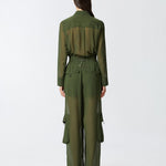 Tuta jumpsuit in georgette con tasche cargo 104750-A21F X83 PINKO 