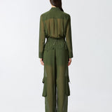 Tuta jumpsuit in georgette con tasche cargo 104750-A21F X83 PINKO 