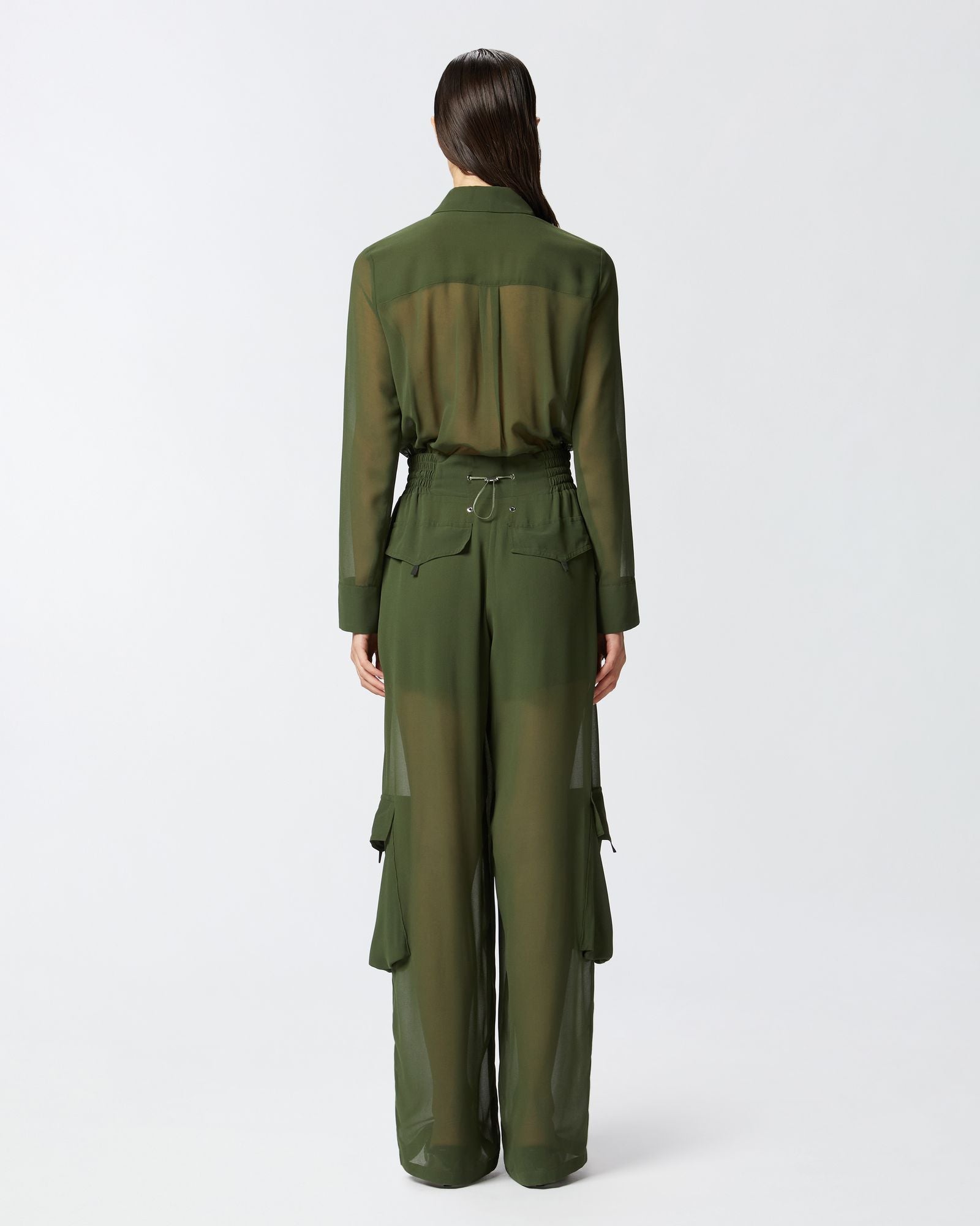 Tuta jumpsuit in georgette con tasche cargo 104750-A21F X83 PINKO 