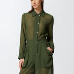 Tuta jumpsuit in georgette con tasche cargo 104750-A21F X83 PINKO 