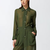 Tuta jumpsuit in georgette con tasche cargo 104750-A21F X83 PINKO 