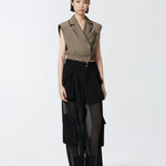 Pantalone cargo in georgette trasparente - Pinko 104751-A21F Z99 PINKO 