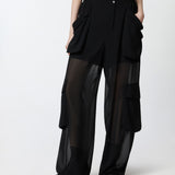 Pantalone cargo in georgette trasparente - Pinko 104751-A21F Z99 PINKO 