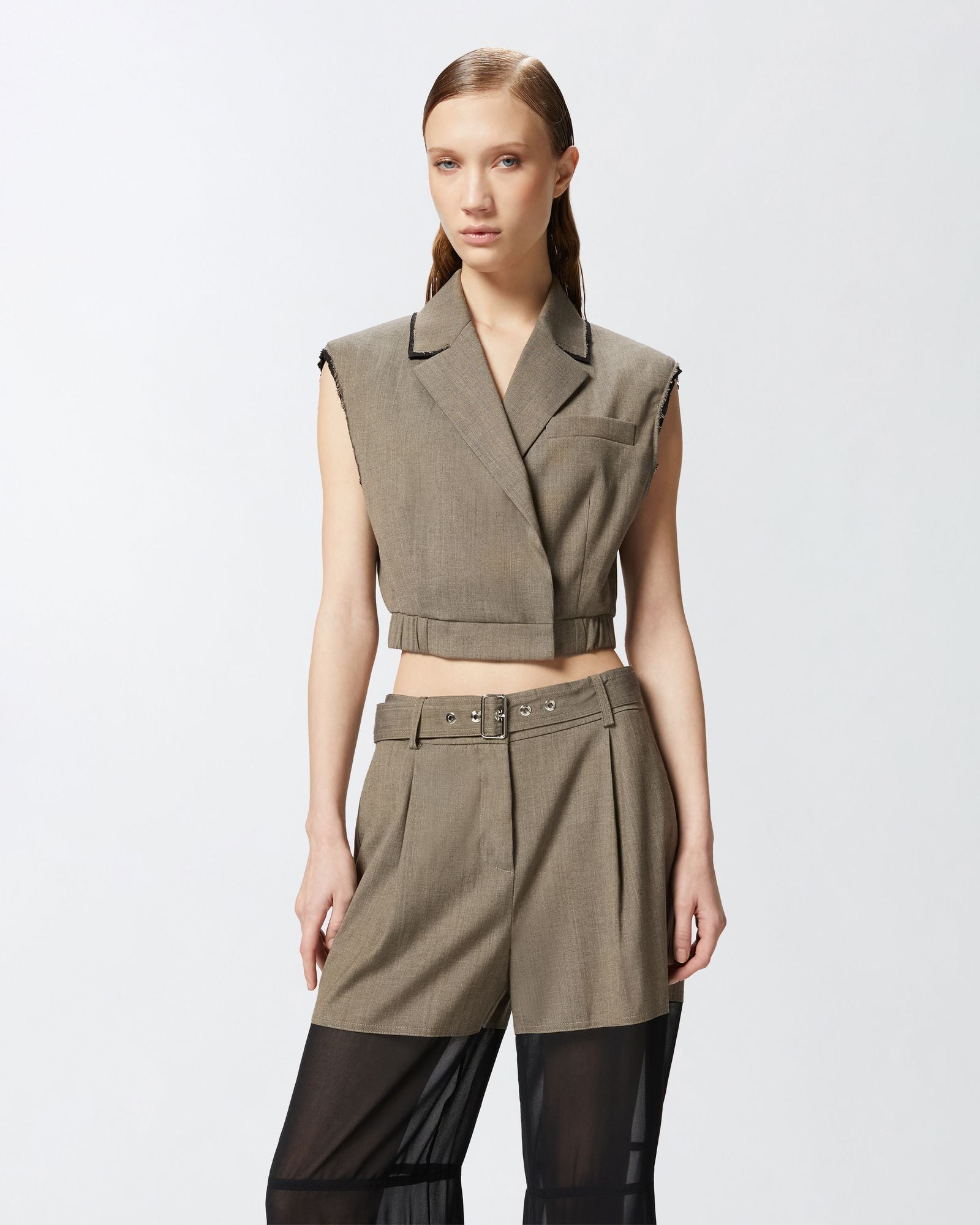 Gilet corto con rever ed elastico 104755-A2BQ L67 PINKO 