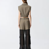 Gilet corto con rever ed elastico 104755-A2BQ L67 PINKO 