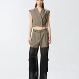 Gilet corto con rever ed elastico 104755-A2BQ L67 PINKO 