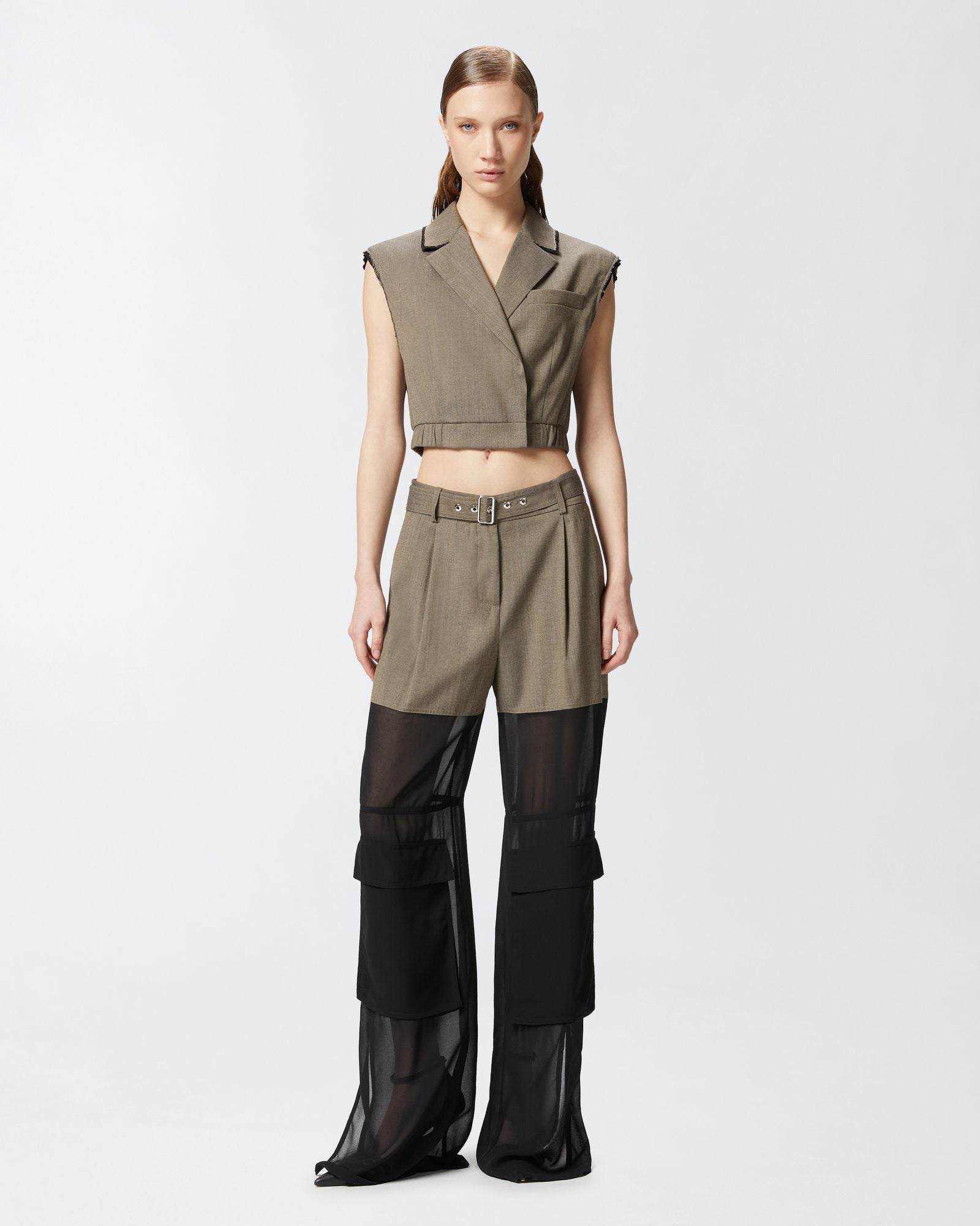Gilet corto con rever ed elastico 104755-A2BQ L67 PINKO 