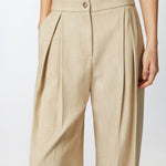 Pantalone largo con pieghe in tela 104781-A2EJ D18 PINKO 