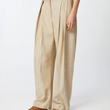 Pantalone largo con pieghe in tela 104781-A2EJ D18 PINKO 
