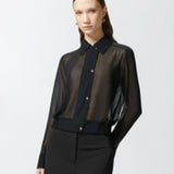 Camicia linea bomber in georgette 104787-A21F Z99 PINKO 