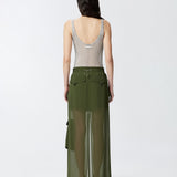 Gonna lunga in georgette 104789-A21F S1C PINKO 