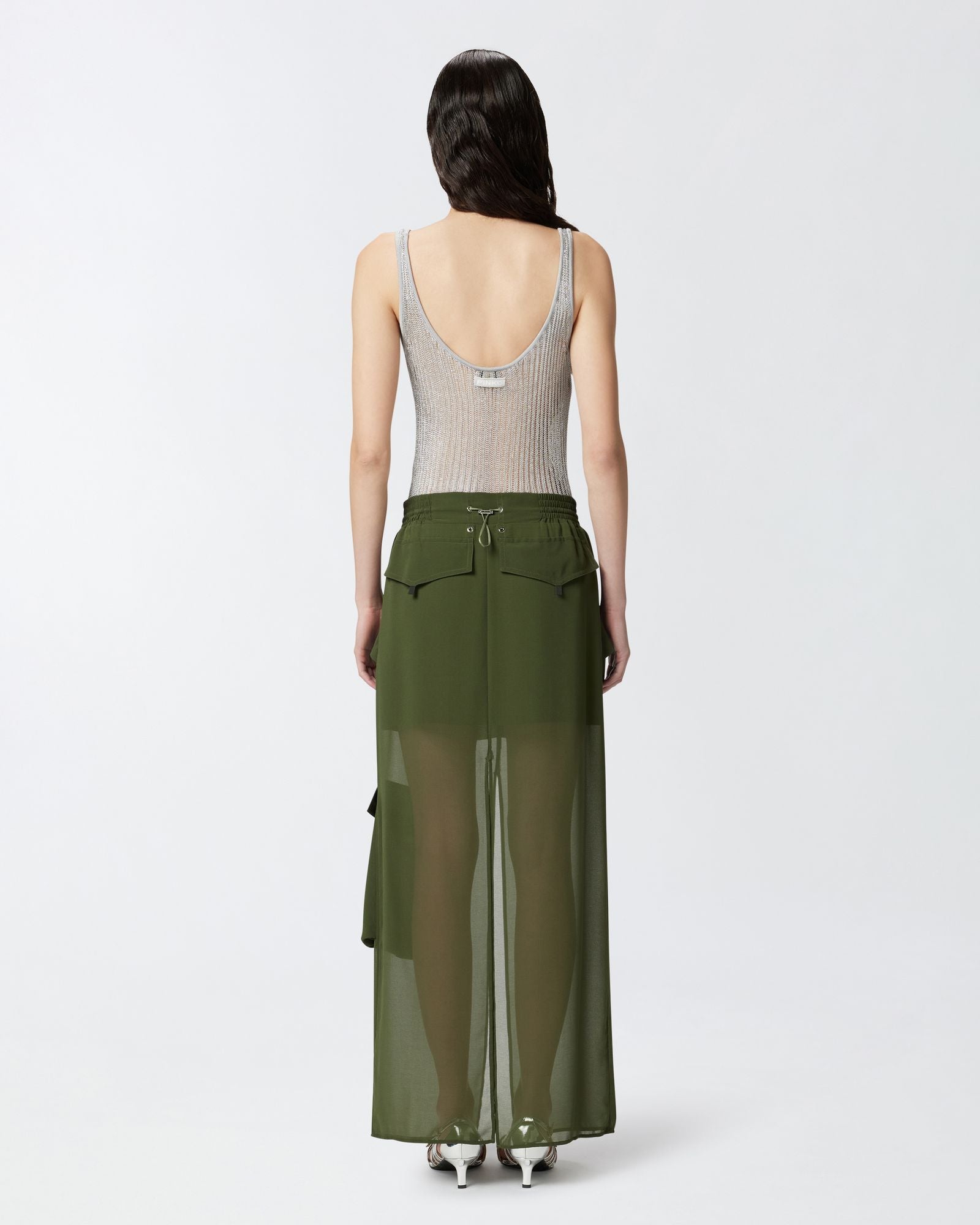 Gonna lunga in georgette 104789-A21F S1C PINKO 