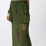 Gonna lunga in georgette 104789-A21F S1C PINKO 