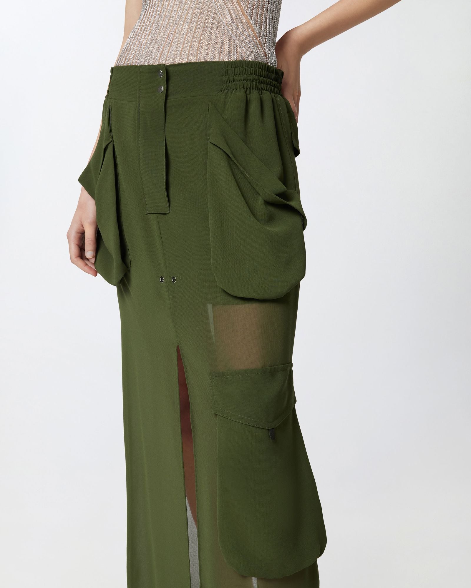 Gonna lunga in georgette 104789-A21F S1C PINKO 